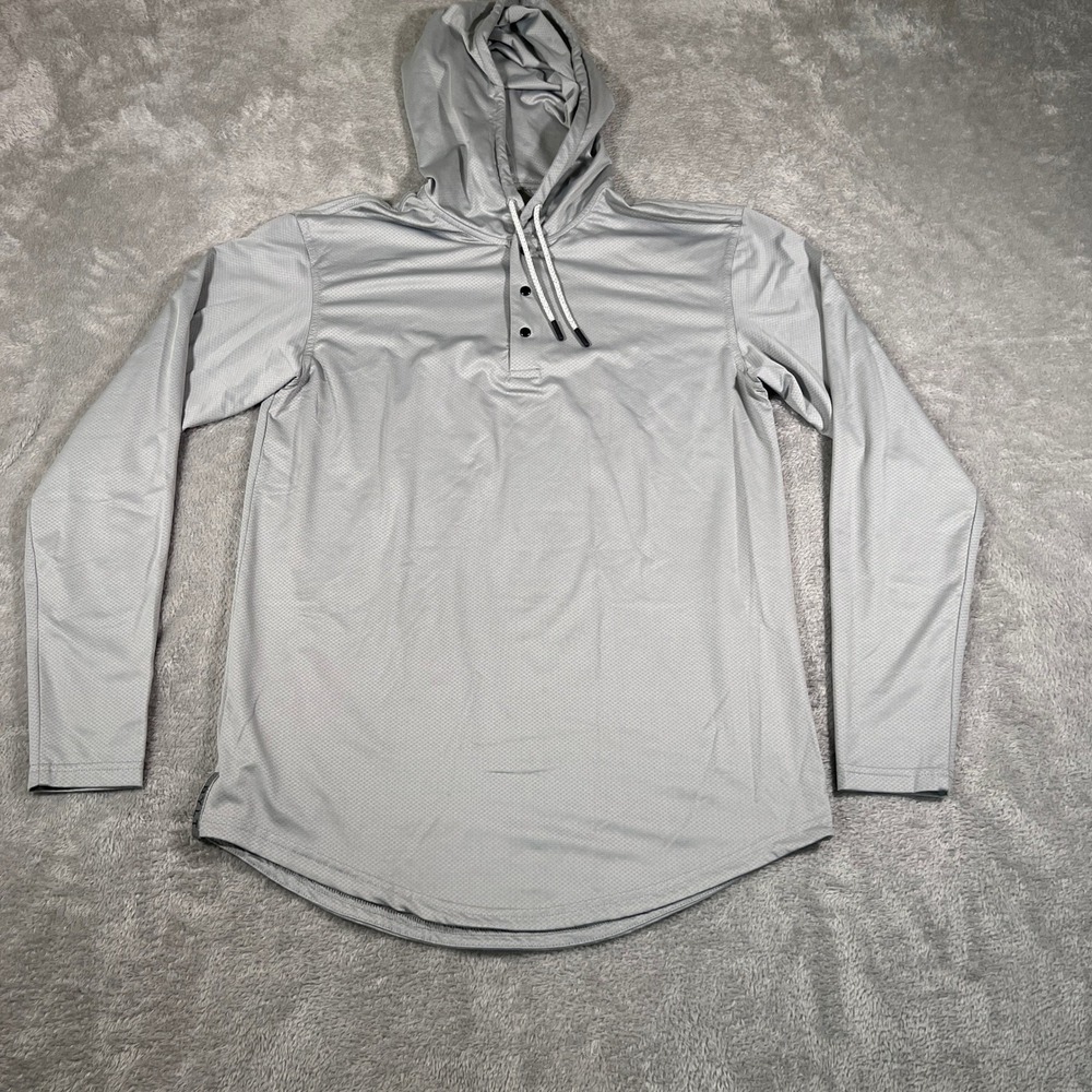 BYLT Basics Premium The Circuit Pullover Hoodie Mens Small Gray Gym Lightweight